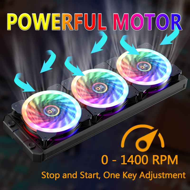 DS leddess DS 120MM Ring RGB Case Fans with Controller for PC Cases, Computer Case ATX Full Tower, Middle Tower (LED Fans 3PACK Kit, 2PACK LED Strip, 1st GEN Hub Box, A Series) - Image 3